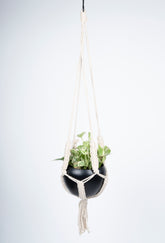 Macrame plant holder with pot